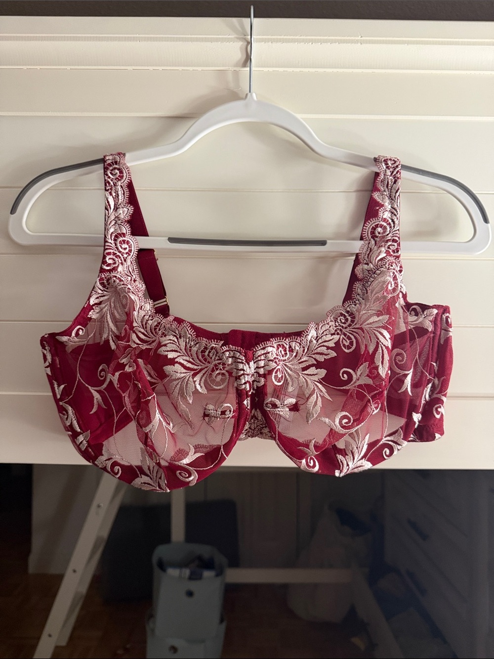 Soma Burgundy Embroidered Underwire Bra